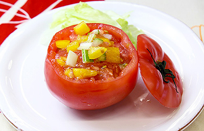 夏野菜のトマトカップゼリー