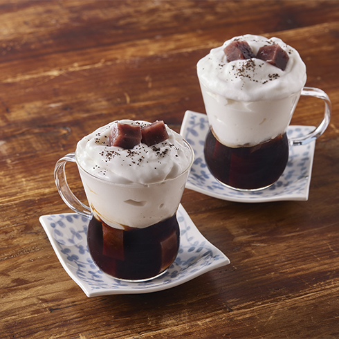 ふわあわ粒あんこようかんのカプチーノ風